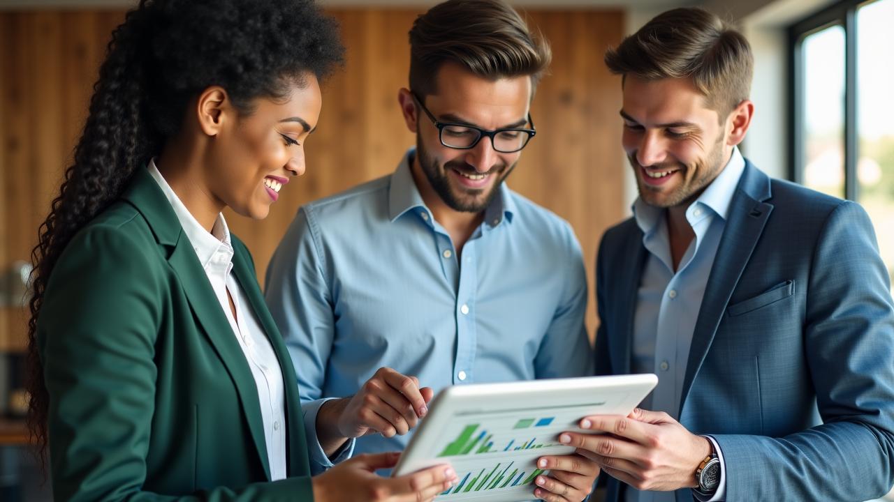 Data analysts collaborating in a modern UK office